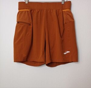 Brooks Men's Orange Running Shorts 7" Sherpa 2 In 1